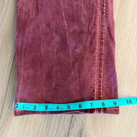 Rock Revival Men's Erkal Burgundy Red Acid Wash Straight Jeans
